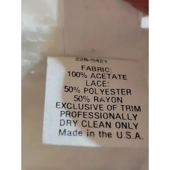 VINTAGE ILGWU UNION MADE FITS SIZE S AFL-CIO WEDDING DRESS IVORY LACE SATIN #7 - Picture 5 of 11